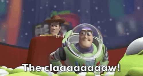 Buzz Lightyear And Woody From Toy Story Are Standing Next To Each Other And Talking To Each Other . GIF