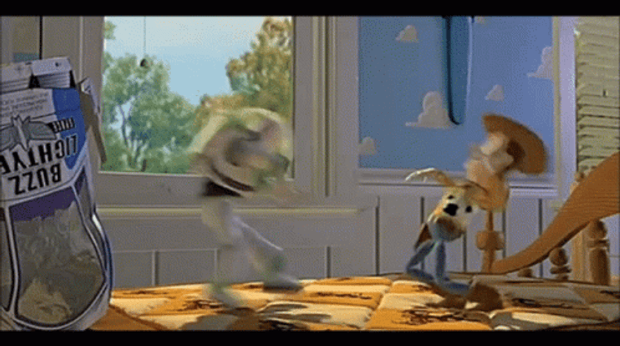 Buzz Lightyear And Woody Teasing Each Other GIF