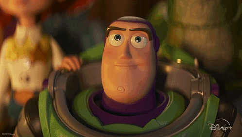 Buzz Lightyear From Toy Story Is Shown In A Disney + Ad GIF