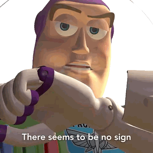 Buzz Lightyear Holding Sign No Sign