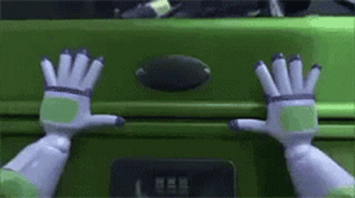 Buzz Lightyear Reaching Into Green Suitcase GIF