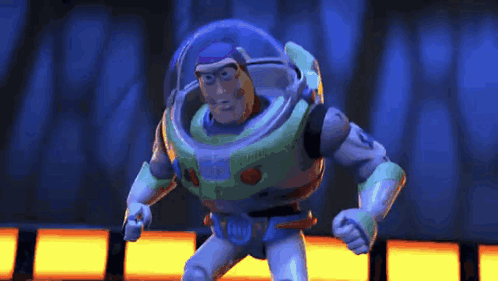 Buzz Lightyear Running in Dark Room
