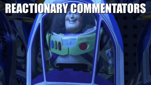 Buzz Lightyear Sitting In Spaceship Reactionary Commentators GIF