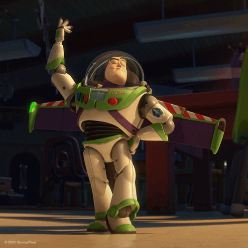 Buzz Lightyear Standing On Table GIF