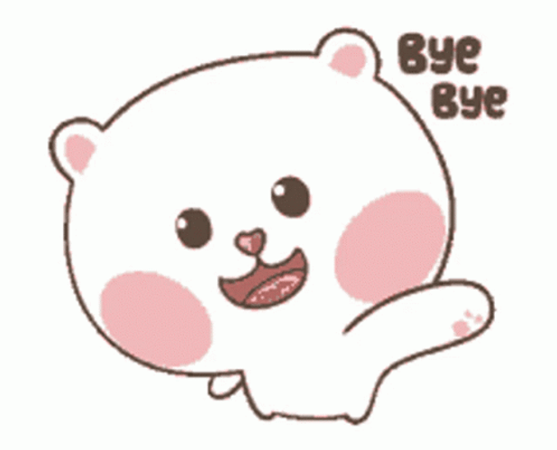 Bye Bye Bye Cute Puffy Bear Face Wave GIF