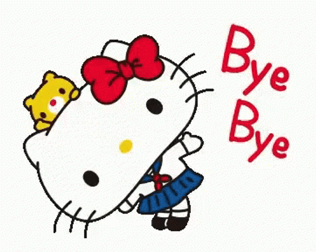 Bye Bye Bye Hello Kitty Wave GIF