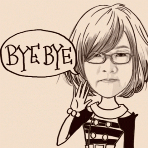 Bye Bye Bye Nerdy Cartoon Wave GIF