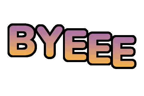 Bye Bye Text Cartoon Style
