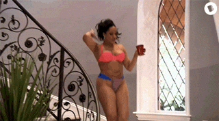 Bye Girl Walking Down The Stair GIF