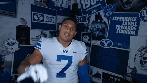 Byu Football Guy Two Finger Pose GIF