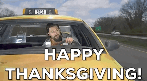 Cab Driver Animated Happy Thanksgiving GIF