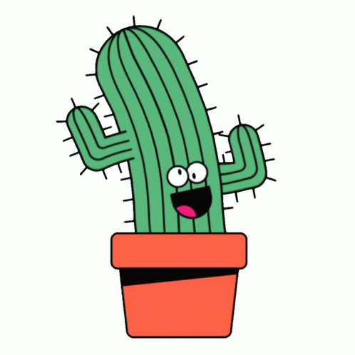 Cactus Head Bending Eyes Rolling GIF