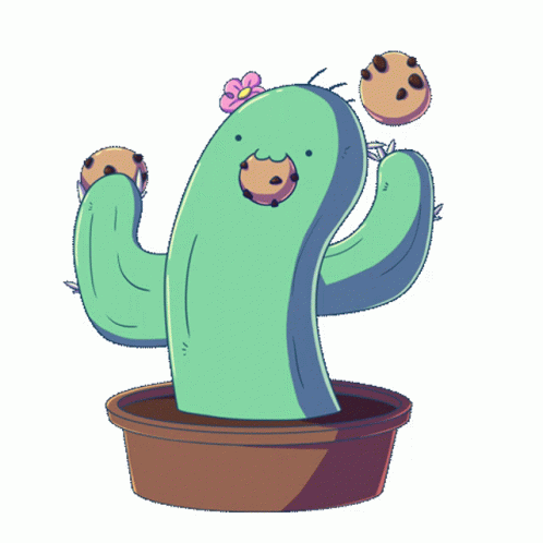 Cactus Joggling Cookie Chips GIF