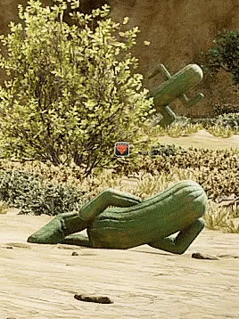 Cactus Lying Down Mirroring GIF