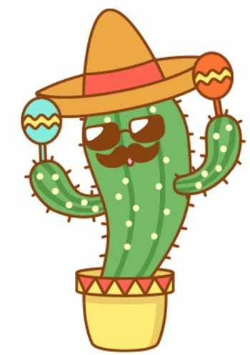 Cactus Mexican Maracas And Hat GIF
