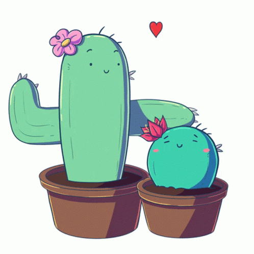 Cactus Mother And Child Love GIF