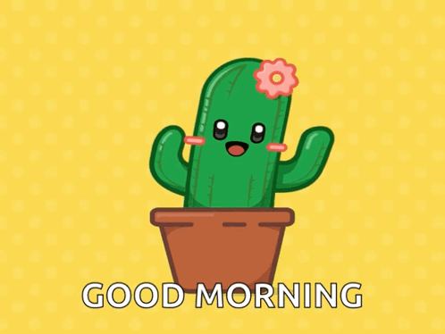 Cactus Saying Good Morning GIF