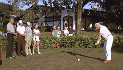 Caddy Shack Crowd Watching Man Playing Golf GIF
