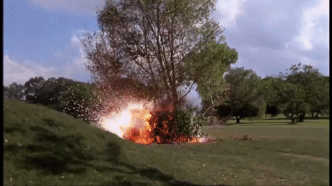 Caddyshack Blowing Up Golf Course To Get Gopher GIF