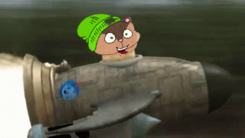 Caddyshack Gopher Flying Rocket GIF