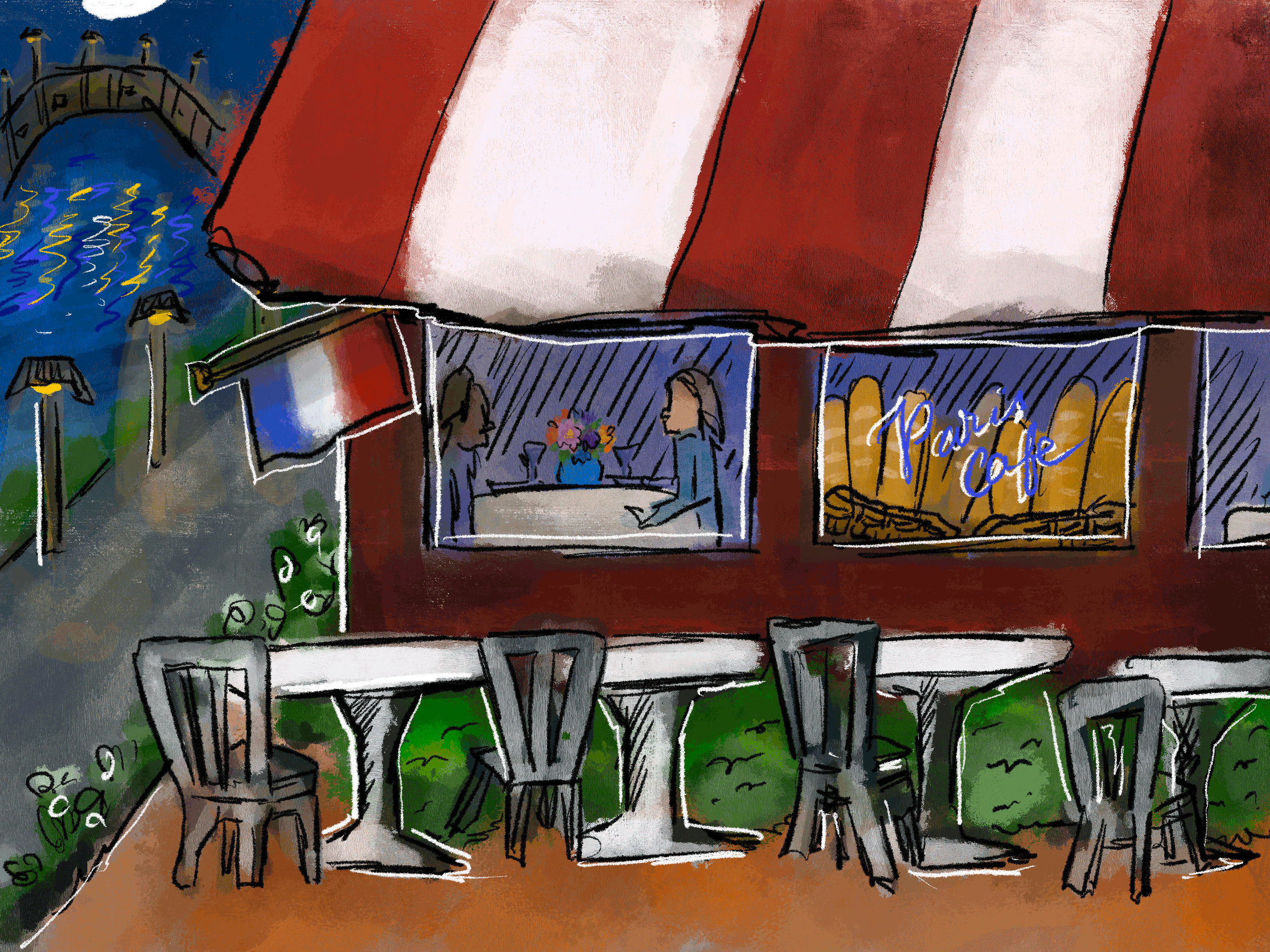 Cafe Shop Illustration GIF
