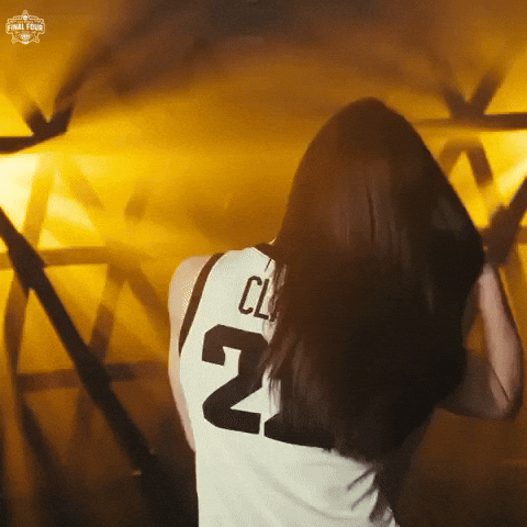 Caitlin Clark Hair Flip Turn GIF