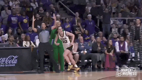 Caitlin Clark Running Hand Signals GIF