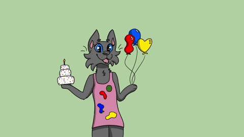 Cake And Balloon Cute Cat Animated GIF
