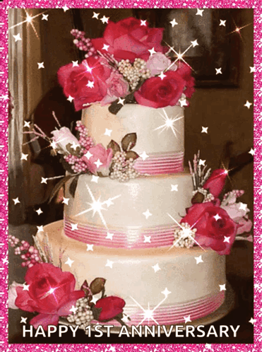 Cake Art Glitter Happy Anniversary GIF
