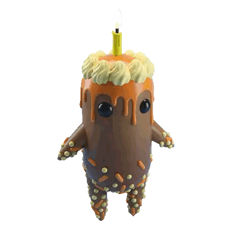 Cake Figurine with Yellow Candle