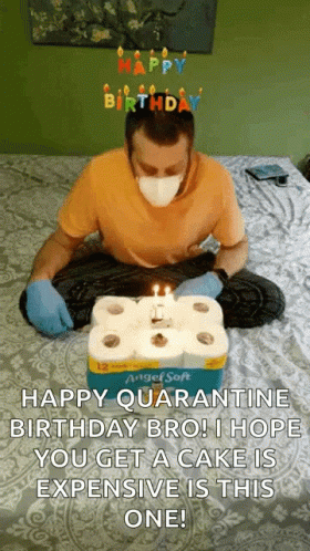 Man Blowing Candle Cake Happy Birthday GIF