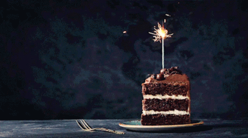 Sliced Chocolate Cake Happy Birthday GIF
