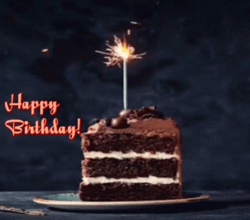 Three Layer Sliced Cake Happy Birthday GIF