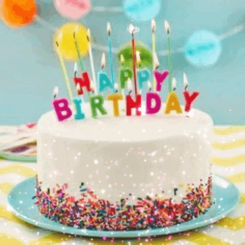 Sprinkled Cake Happy Birthday GIF