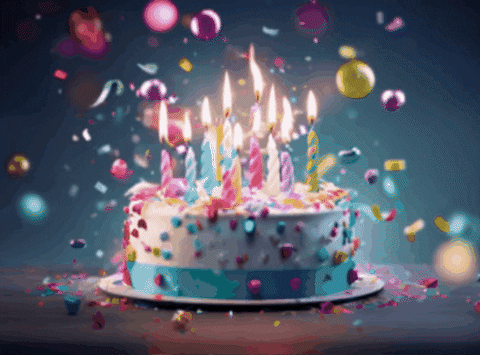 Cake Happy Birthday Confetti Surprise GIF