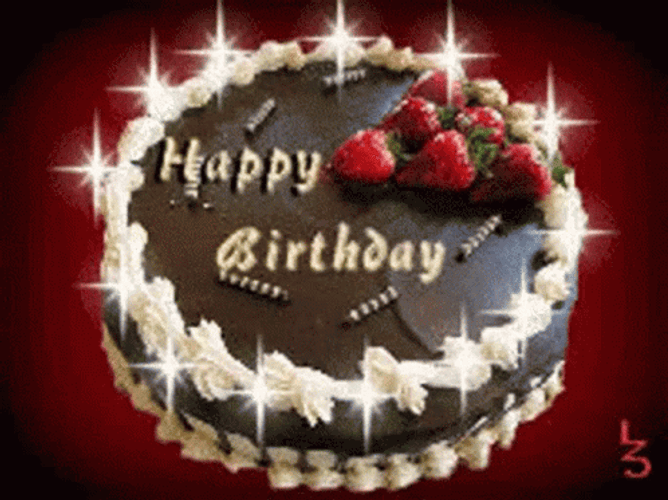 Cake Happy Birthday Strawberry Chocolate Flavor GIF