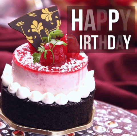 Cake Happy Birthday Strawberry On Top GIF