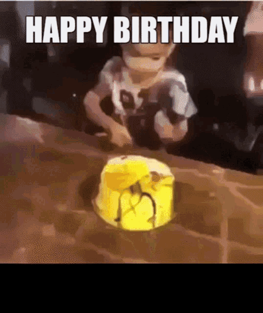 Cake Smash Funny Happy Birthday GIF