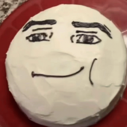 Cake With Face Drawn On It