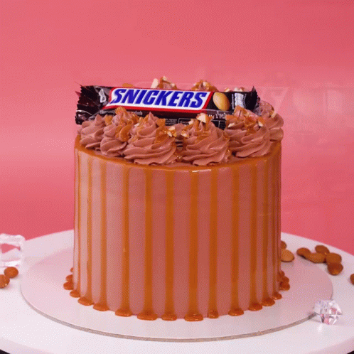 Cake with Snickers on Top