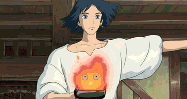 Calcifer Gets Big And Wild GIF