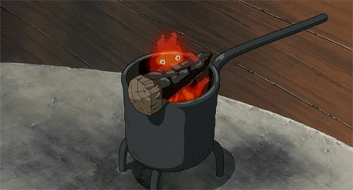 Calcifer Got A Bad Fall GIF