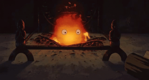 Calcifer Keeps The Fire On GIF