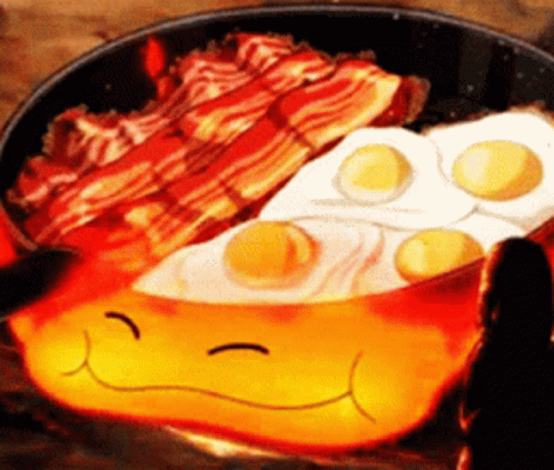 Calcifer Loves The Food GIF