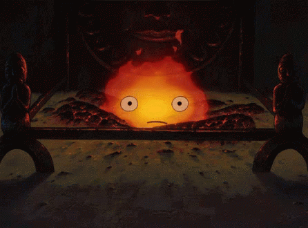 Calcifer Sitting On Fire GIF