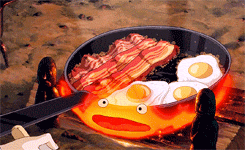 Calcifer Swallowing Egg Dog Cooking GIF