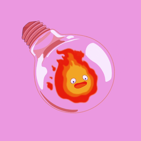 Calcifer Trapped On The Bulb GIF