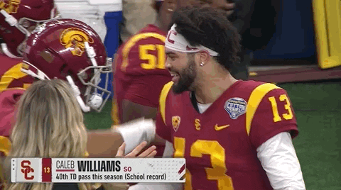 Caleb Williams Being Excited GIF