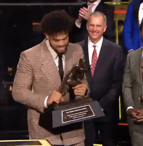 Caleb Williams Receiving Heisman Trophy GIF