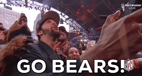 Caleb Williams Screams Go Bears GIF